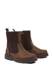 Hnědé dětské boty s hřejivou podšívkou Timberland Courma - Image 2 of 5