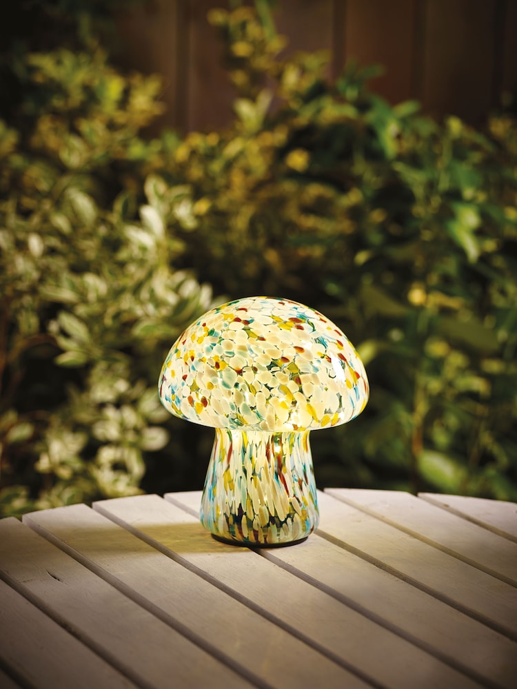 Multi Solar Confetti Glass Mushroom Outdoor Light - Image 1 of 5