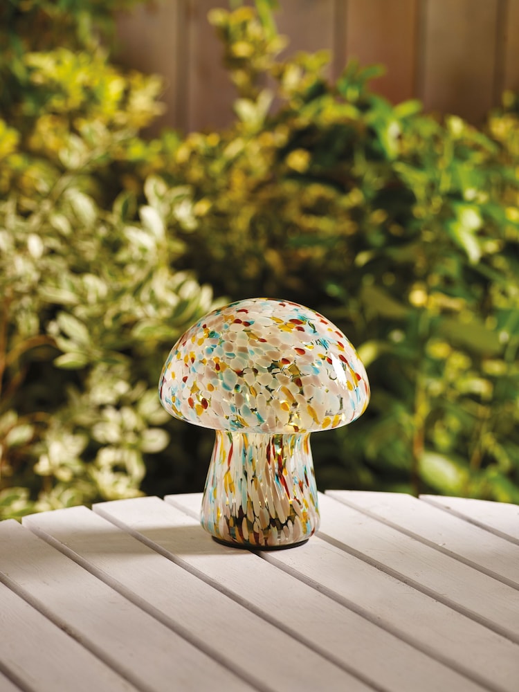 Multi Solar Confetti Glass Mushroom Outdoor Light - Image 2 of 5