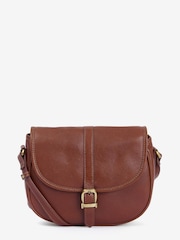 Barbour® Brown Laire Medium Leather Saddle Bag - Image 1 of 6