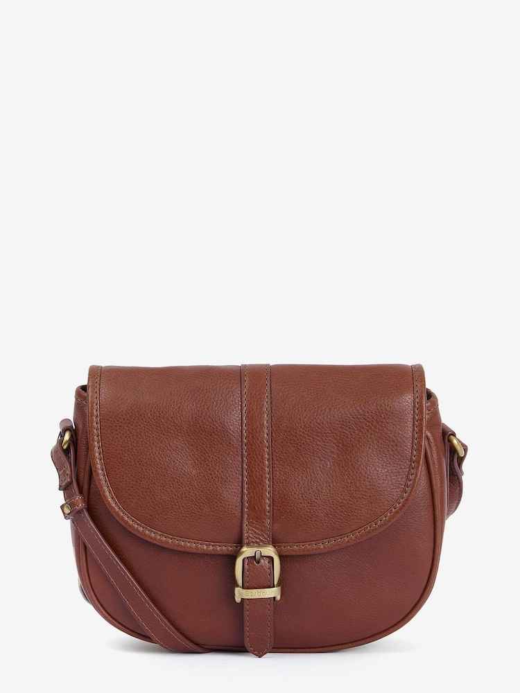 Barbour® Brown Laire Medium Leather Saddle Bag - Image 1 of 6