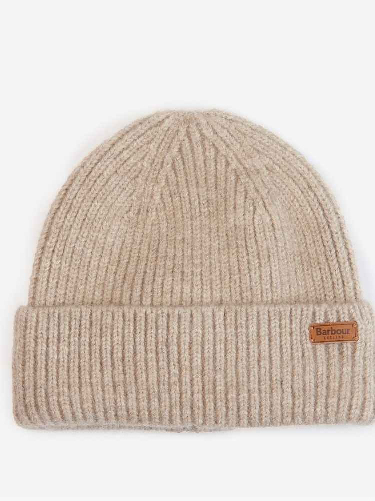 Barbour® Light Pink Pendle Logo Beanie Hat - Image 1 of 4 Barbour® Light Pink Pendle Logo Beanie Hat - Image 1 of 4