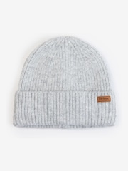 Barbour® Light Grey Pendle Logo Beanie Hat - Image 1 of 4