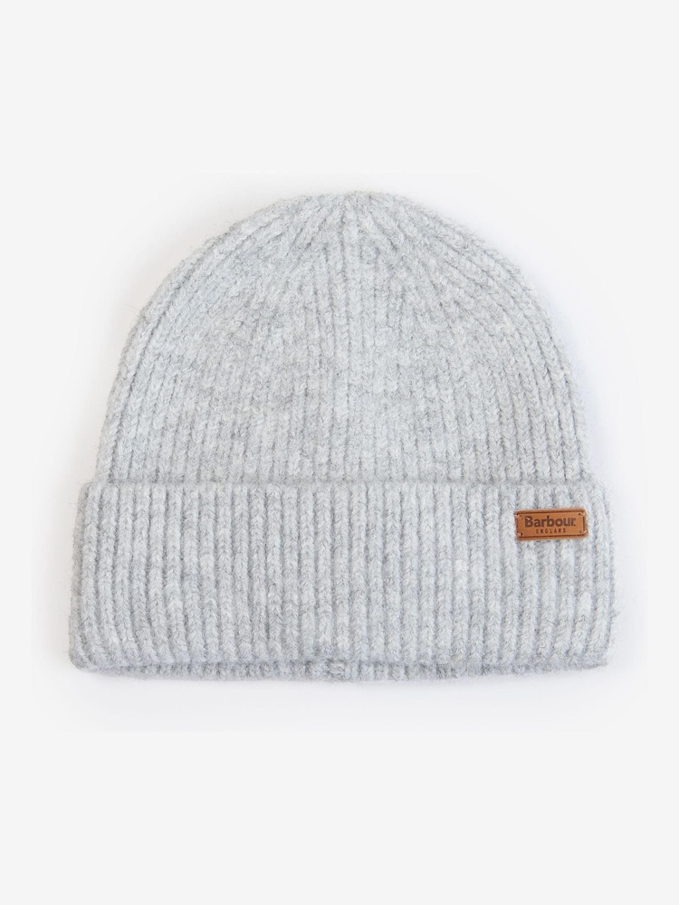 Barbour® Light Grey Pendle Logo Beanie Hat - Image 1 of 4