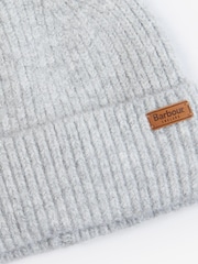 Barbour® Light Grey Pendle Logo Beanie Hat - Image 3 of 4