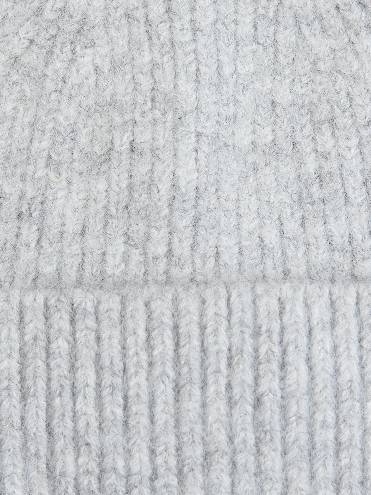 Barbour® Light Grey Pendle Logo Beanie Hat - Image 4 of 4 Barbour® Light Grey Pendle Logo Beanie Hat - Image 4 of 4