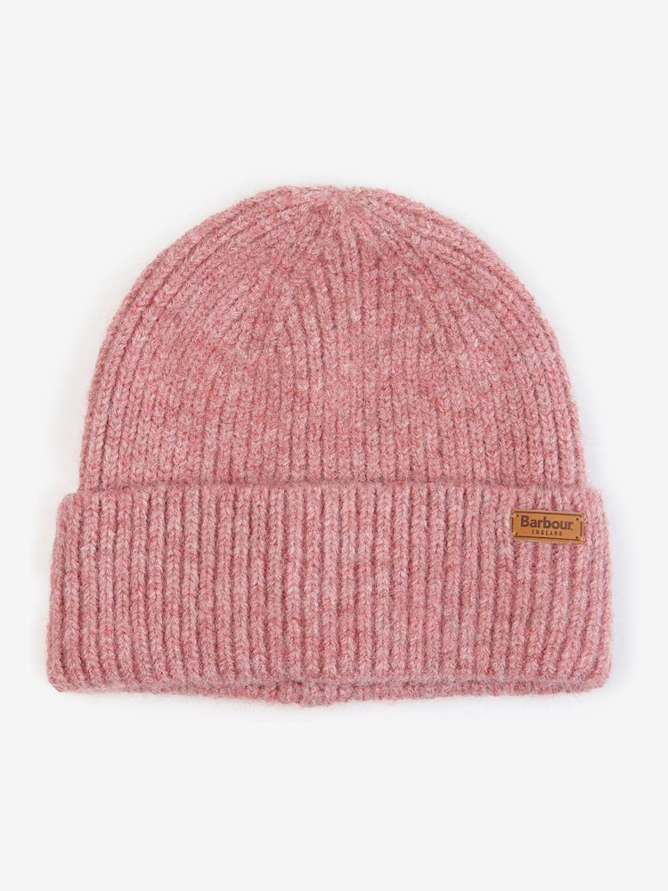 Barbour® Pink Pendle Logo Beanie Hat - Image 1 of 4 Barbour® Pink Pendle Logo Beanie Hat - Image 1 of 4