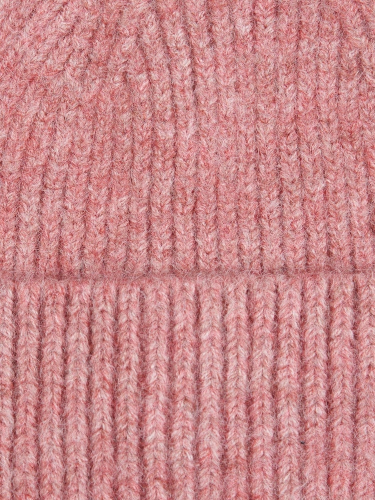 Barbour® Pink Pendle Logo Beanie Hat - Image 4 of 4 Barbour® Pink Pendle Logo Beanie Hat - Image 4 of 4