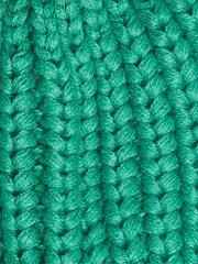Barbour® Green Saltburn Cable Knit Pom Beanie Hat - Image 4 of 4