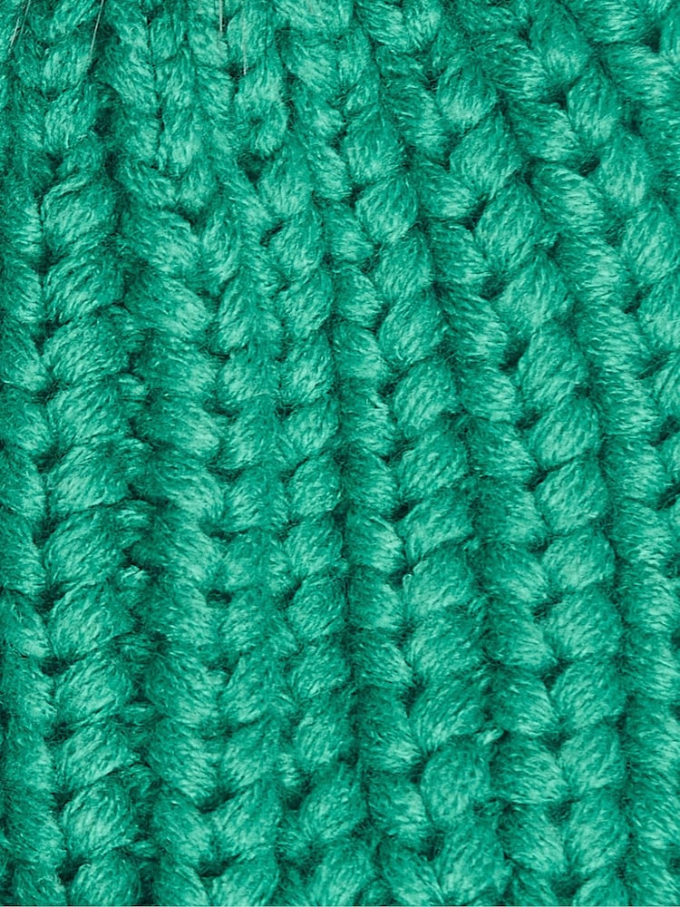 Barbour® Green Saltburn Cable Knit Pom Beanie Hat - Image 4 of 4