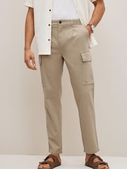 Stone Slim Smart Cotton Stretch Cargo Trousers - Image 1 of 8