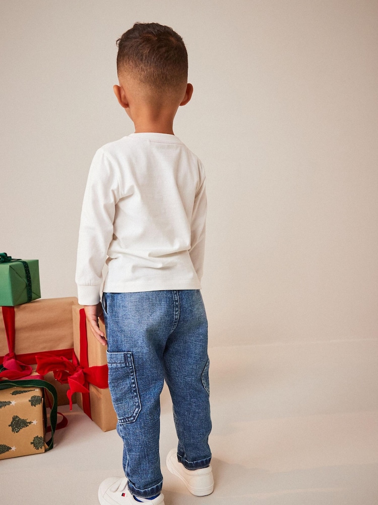 White Reindeer Long Sleeve Christmas T-Shirt (3mths-7yrs) - Image 3 of 3