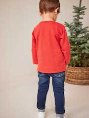 Red Reindeer Long Sleeve Christmas T-Shirt (3mths-7yrs) - Image 2 of 6