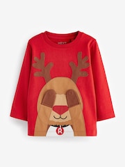 Red Reindeer Long Sleeve Christmas T-Shirt (3mths-7yrs) - Image 4 of 6
