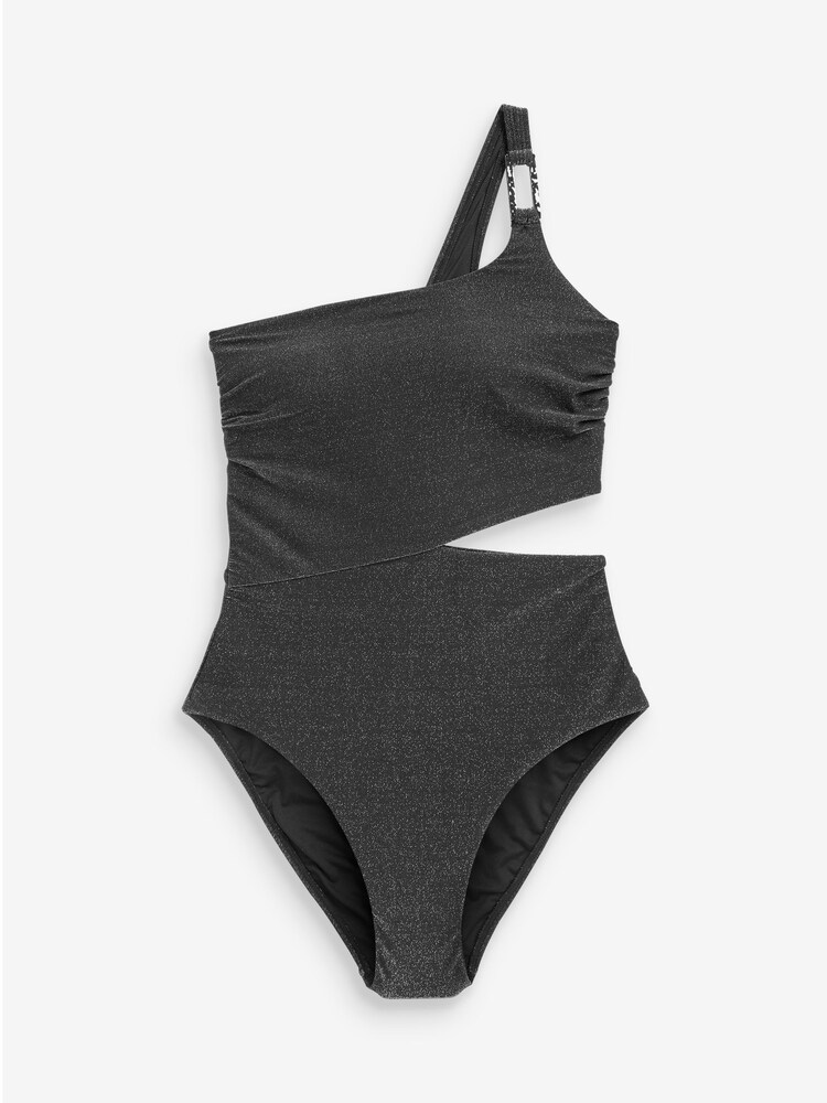 Mint Velvet Black Sparkle Tummy Control Cut out Swimsuit - Image 4 of 4