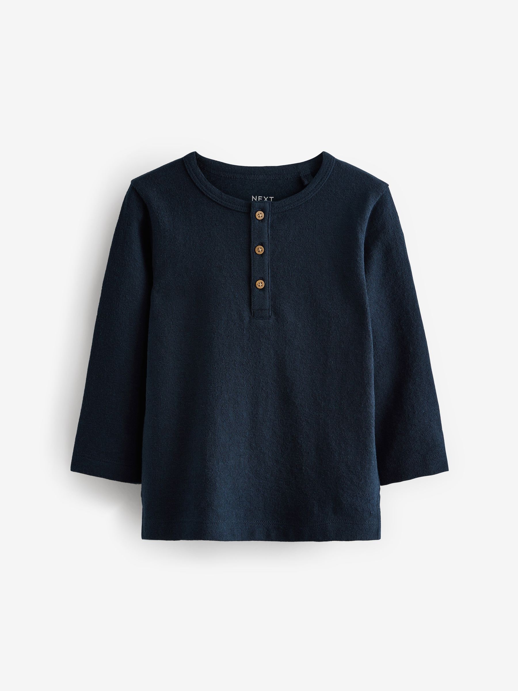 Buy Navy Long Sleeve Henley Neck T-Shirt (3mths-7yrs) from Next USA