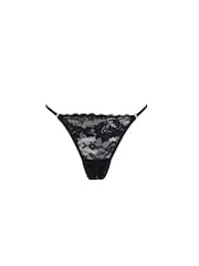 Pour Moi Black For Your Eyes Only Crotchless Thong - Image 3 of 4