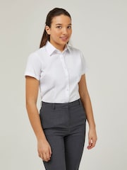 Trutex Girls 2 Pack Short Sleeve Fitted White School Shirts - Image 3 of 7