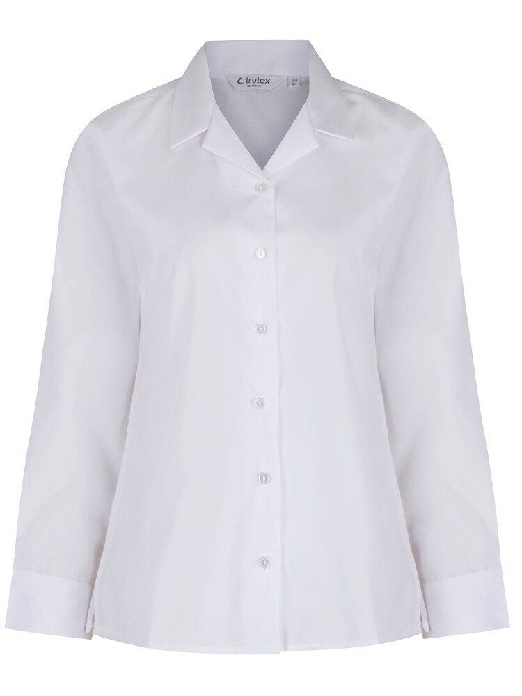 Trutex Long Sleeve Rever School White Blouse 2 Pack - Image 2 of 3