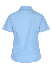 Trutex Girls 2 Pack Short Sleeve Non Iron Blue Revere School Shirts - Image 4 of 4
