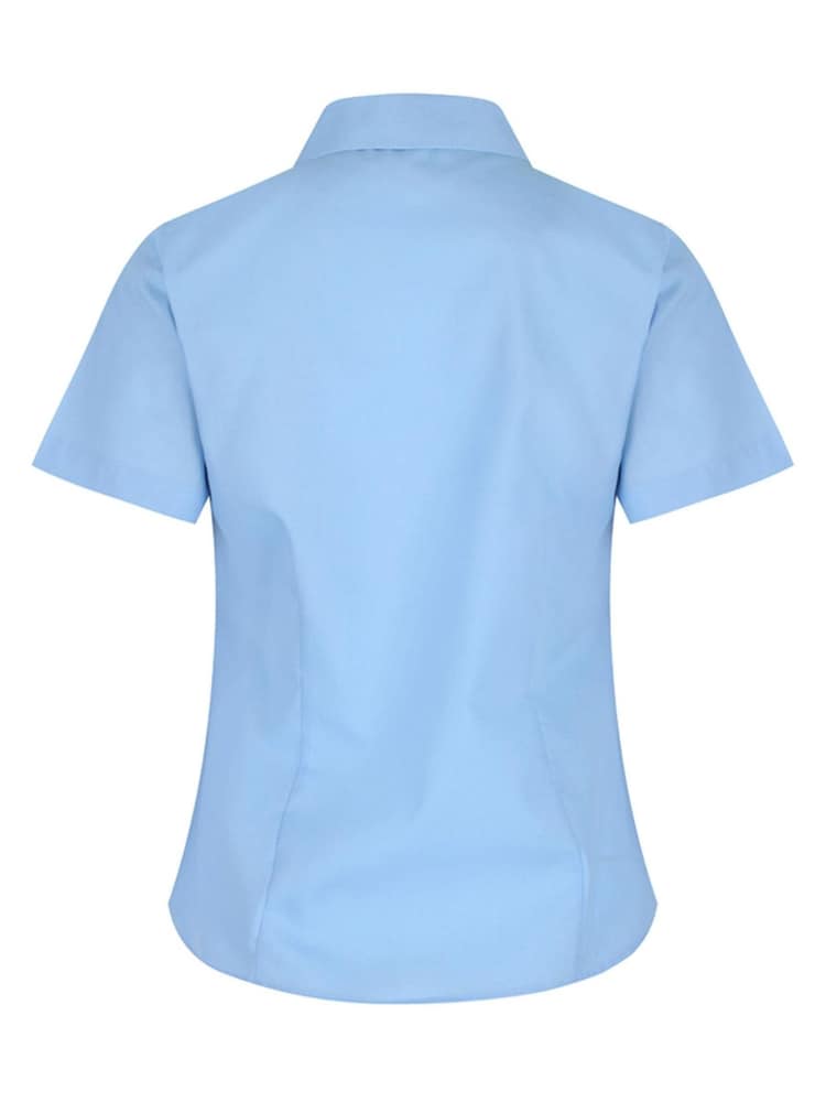 Trutex Girls 2 Pack Short Sleeve Non Iron Blue Revere School Shirts - Image 4 of 4