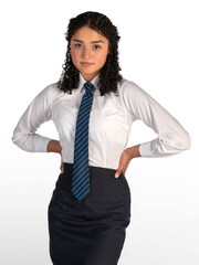 Trutex Long Sleeve Fitted White School Shirt (Twin pack) - Image 1 of 4