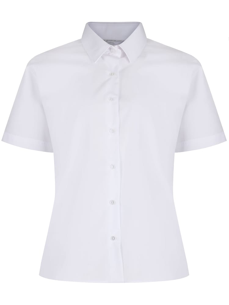 Trutex Girls 2 Pack Short Sleeve Non Iron White School Shirts - Image 2 of 5