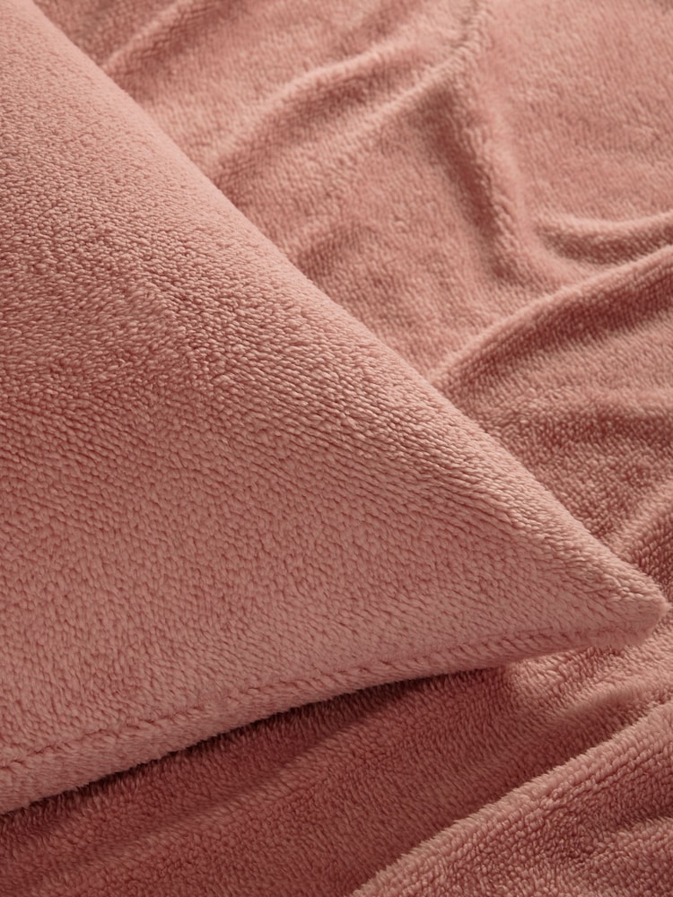 Pink Teddy Borg Fleece Duvet Cover And Pillowcase Set - Image 5 of 5