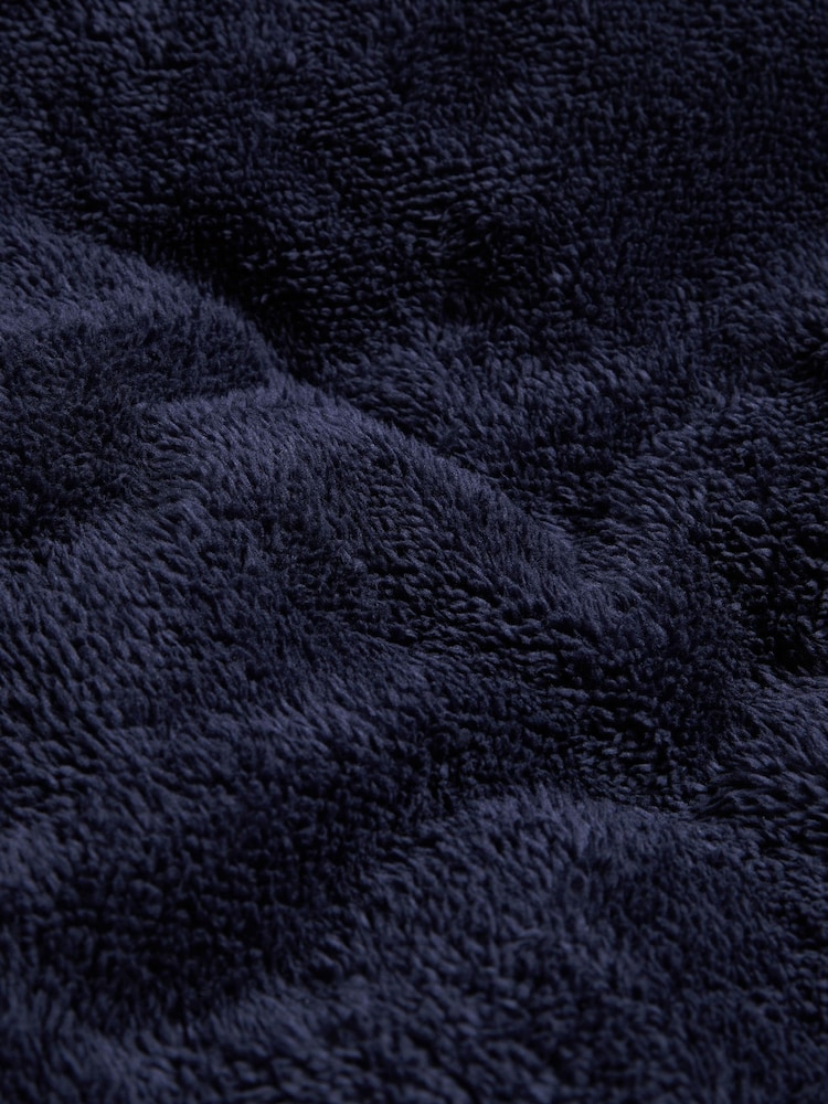 Navy Blue Teddy Borg Fleece Duvet Cover And Pillowcase Set - Image 3 of 5