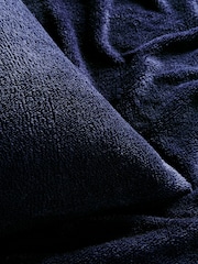 Navy Blue Teddy Borg Fleece Duvet Cover And Pillowcase Set - Image 5 of 5