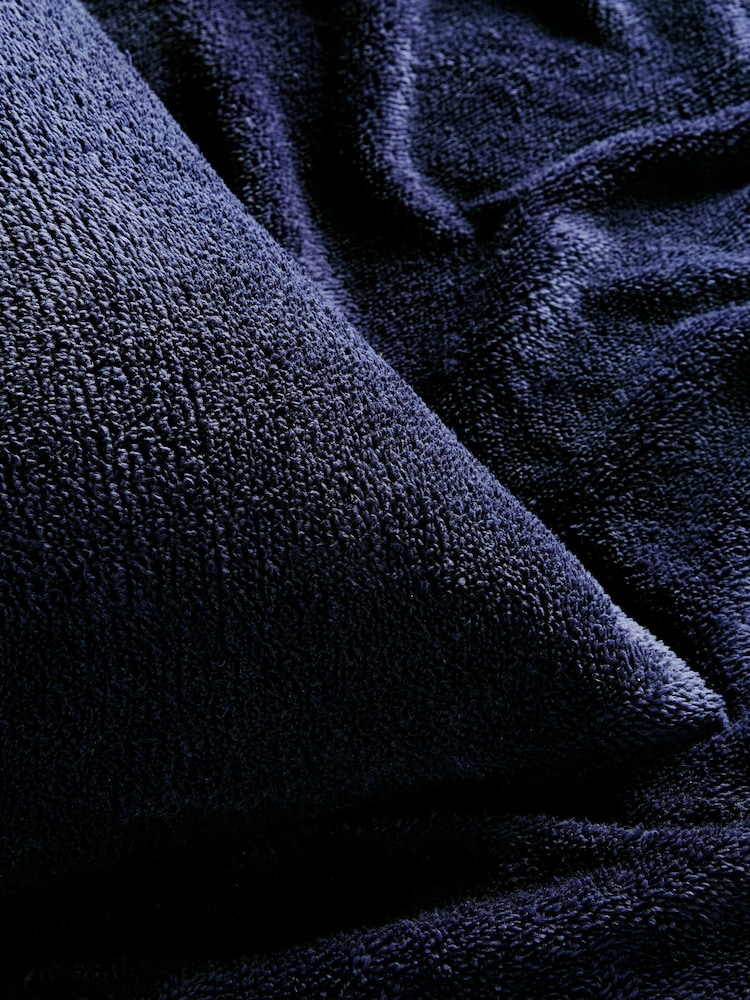 Navy Blue Teddy Borg Fleece Duvet Cover And Pillowcase Set - Image 5 of 5