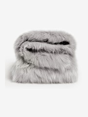 Grey Long Faux Fur Throw - Image 4 of 4