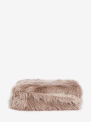 Mink Brown Long Faux Fur Throw - Image 2 of 3