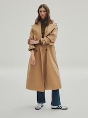 Camel Belted Quilt Lined Showerproof Trench Coat - Image 4 of 8