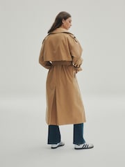 Camel Belted Quilt Lined Showerproof Trench Coat - Image 5 of 8