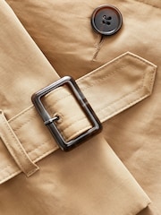 Camel Belted Quilt Lined Showerproof Trench Coat - Image 7 of 8