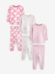 Pink/White Heart, Spot And Star Pyjamas 3 Pack (9mths-12yrs) - Image 4 of 9