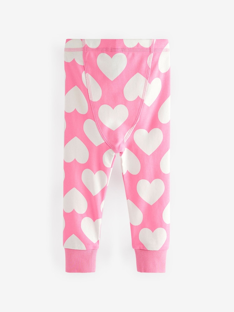 Pink/White Heart, Spot And Star Pyjamas 3 Pack (9mths-12yrs) - Image 9 of 9