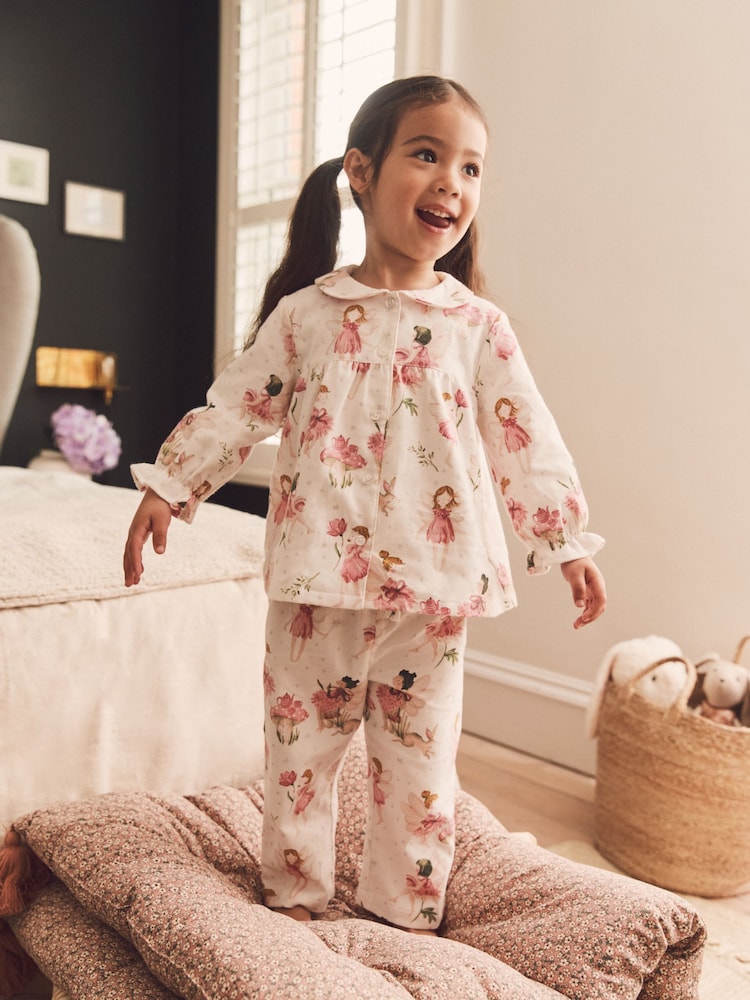 Pink/Cream Fairy Button Through Pyjamas (9mths-10yrs) - Image 1 of 5