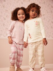 Pink/Cream Fairy Woven Bottom Pyjamas 2 Pack (9mths-10yrs) - Image 1 of 7