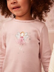 Pink/Cream Fairy Woven Bottom Pyjamas 2 Pack (9mths-10yrs) - Image 3 of 7