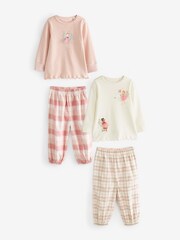 Pink/Cream Fairy Woven Bottom Pyjamas 2 Pack (9mths-10yrs) - Image 5 of 7