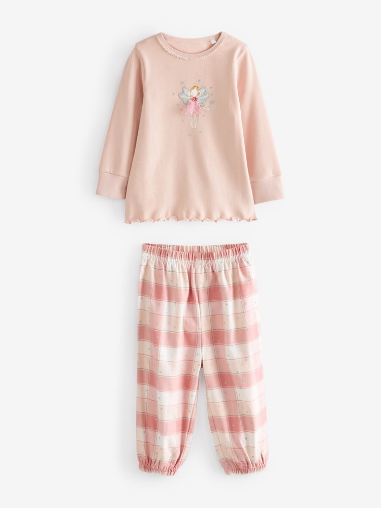 Pink/Cream Fairy Woven Bottom Pyjamas 2 Pack (9mths-10yrs) - Image 7 of 7