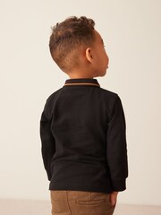 Черный "мишка" - Long Sleeve All Over Embroidered Polo Shirt (3mths-7yrs) - Изображение 3 из 7