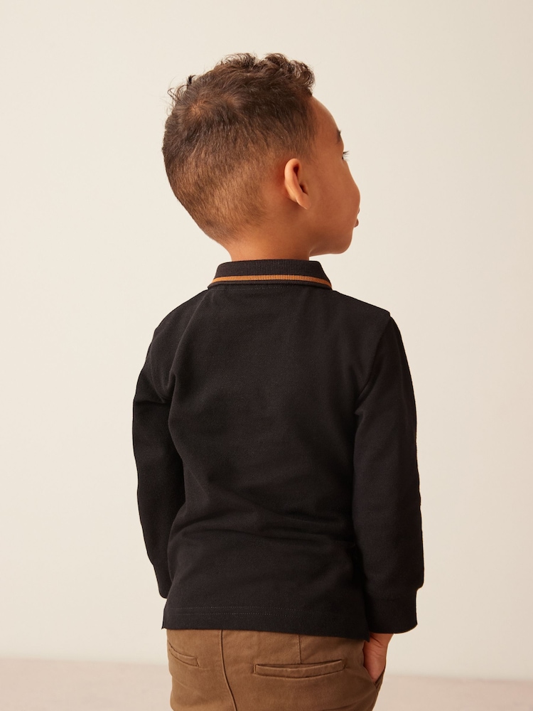Noir motif ours - Polo brodé à manches longues (3 mois à 7 ans) - Image 3 of 7