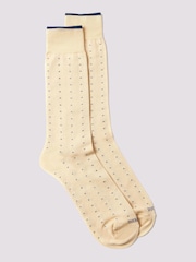 Duchamp Cream Mens Dotted Socks - Image 1 of 3