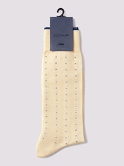 Duchamp Cream Mens Dotted Socks - Image 2 of 3