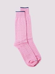 Duchamp Pink Mens Dotted Socks - Image 1 of 3