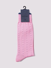Duchamp Pink Mens Dotted Socks - Image 2 of 3