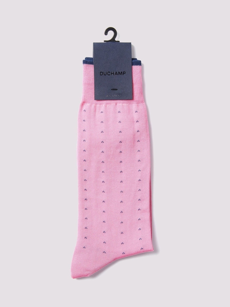 Duchamp Pink Mens Dotted Socks - Image 2 of 3